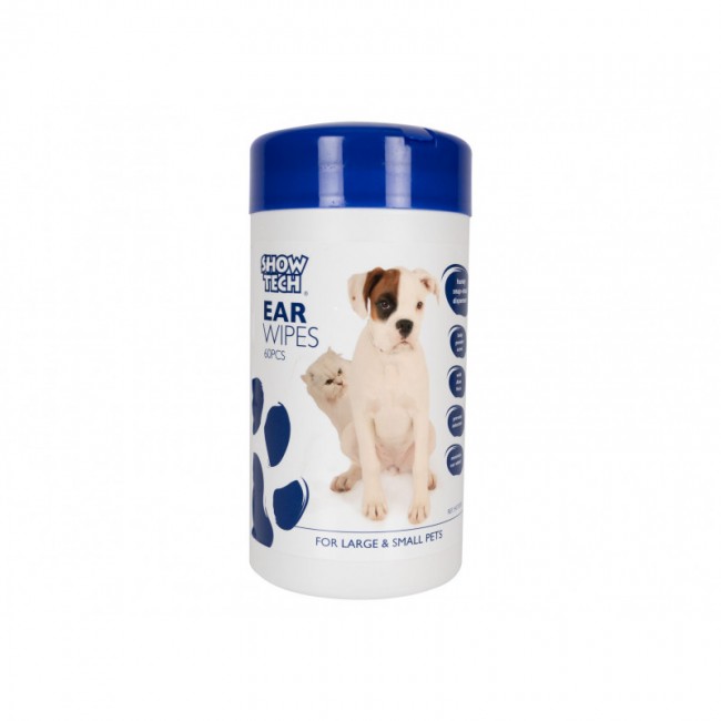 Show Tech Ear Wipes, 60gb – mitrās salvetes ausu tīrīšanai