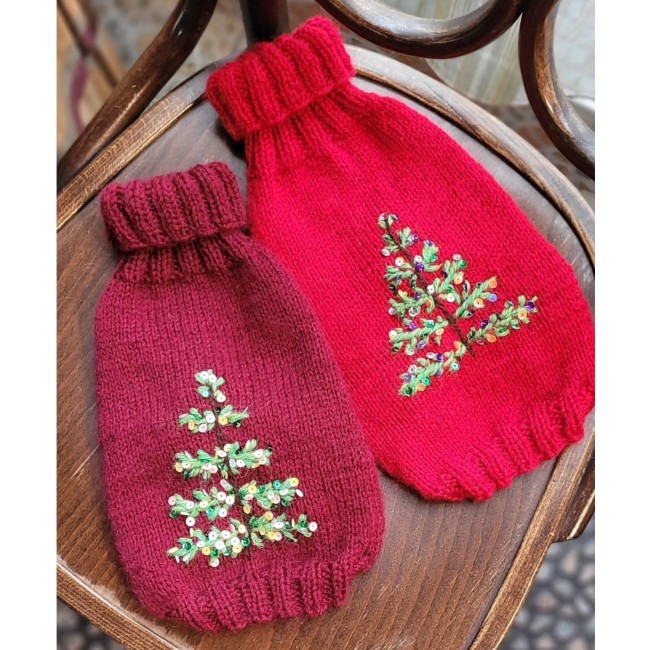 Adīts džemperis sunim ,,Ziemassvētku,, (sarkans)