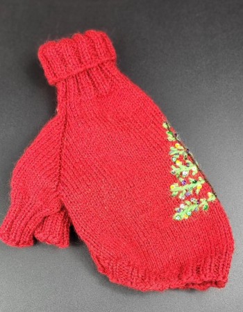 Adīts džemperis sunim ,,Ziemassvētku,, (sarkans)