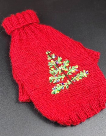 Adīts džemperis sunim ,,Ziemassvētku,, (sarkans)