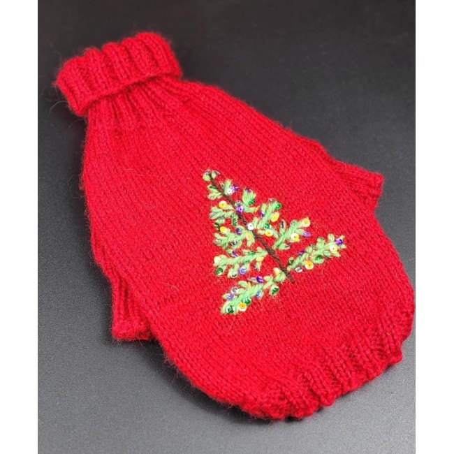 Adīts džemperis sunim ,,Ziemassvētku,, (sarkans)