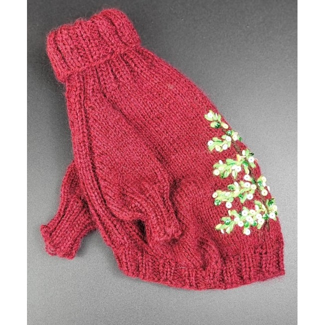 Adīts džemperis sunim  ,,Ziemassvētku,, (bordo)