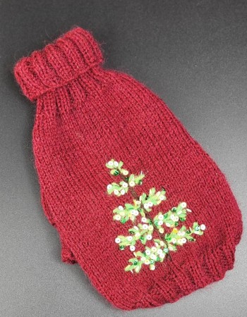 Adīts džemperis sunim  ,,Ziemassvētku,, (bordo)