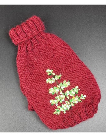 Вязаный джемпер для собачки ,,Рождественский,, (бородо)