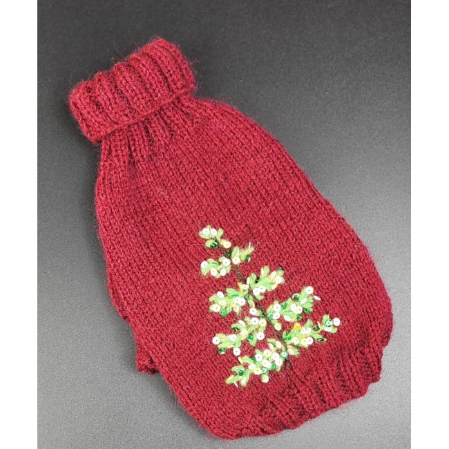 Adīts džemperis sunim  ,,Ziemassvētku,, (bordo)