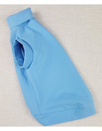 Vasaras T-krekls kaķim, аr augstu apkakli (blue)