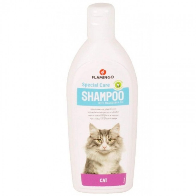 FLAMINGO Shampoo Cat, 300ml - шампунь с маслом макадамии для котов