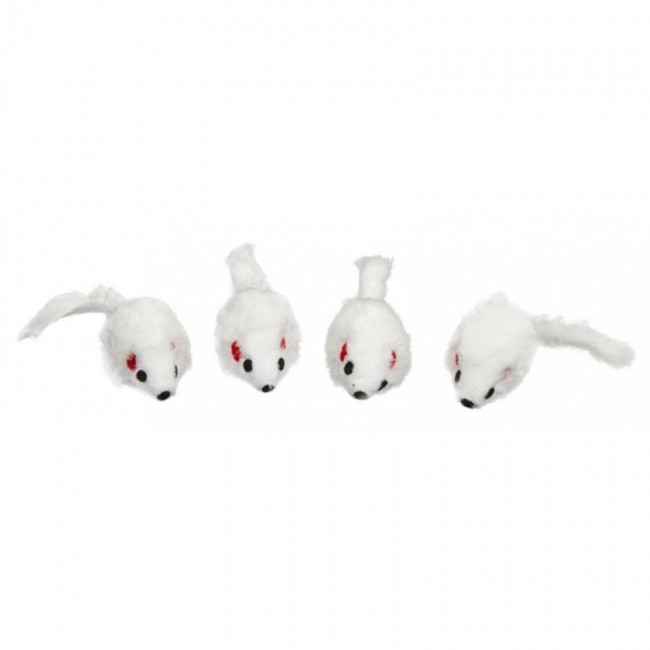 Fur Mouse White, 4gb - плюшевые мыши с погремушкой