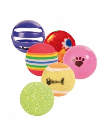 TRIXIE Set of toy balls, 6gb - dažādu materiālu bumbiņas