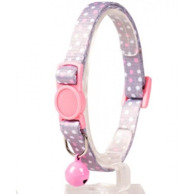 Duvo Plus Cat collar Dots - kaklasiksna kaķiem, ar rakstu (pelēks)