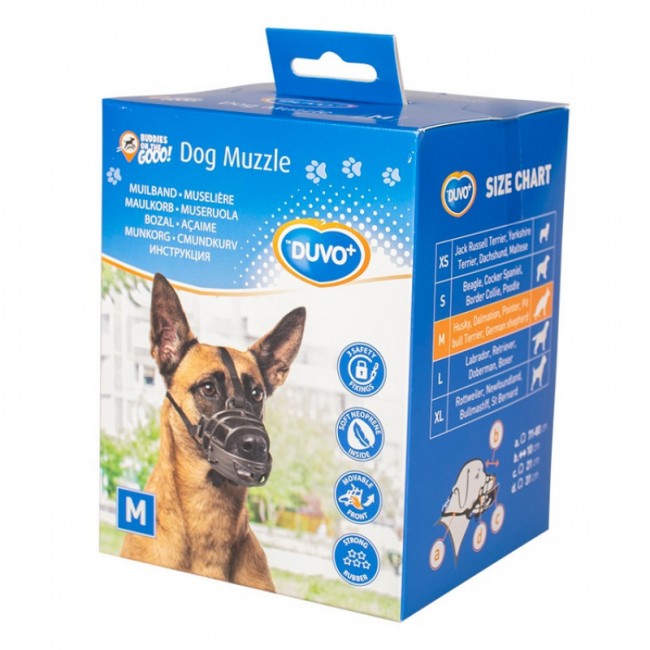 Duvo Plus Dog muzzle rubber, M - эргономичный намордник