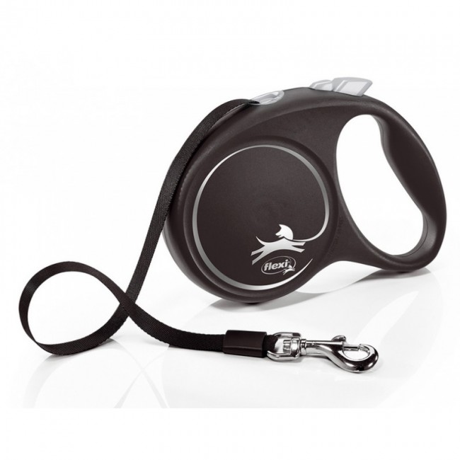 Flexi Black Design Silver L, 50kg/5m - lentes pavada