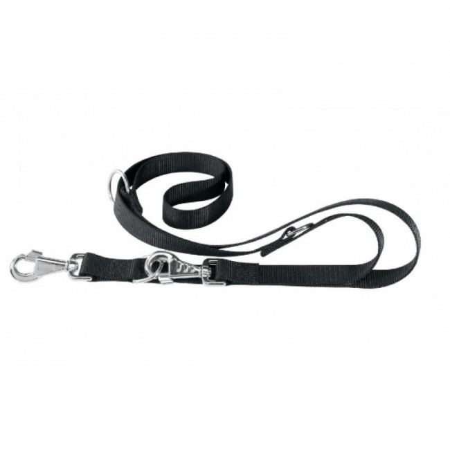  Trixie Classic Adjustable Neilon Leash Black, 10mm/2m - поводок-перестёжка